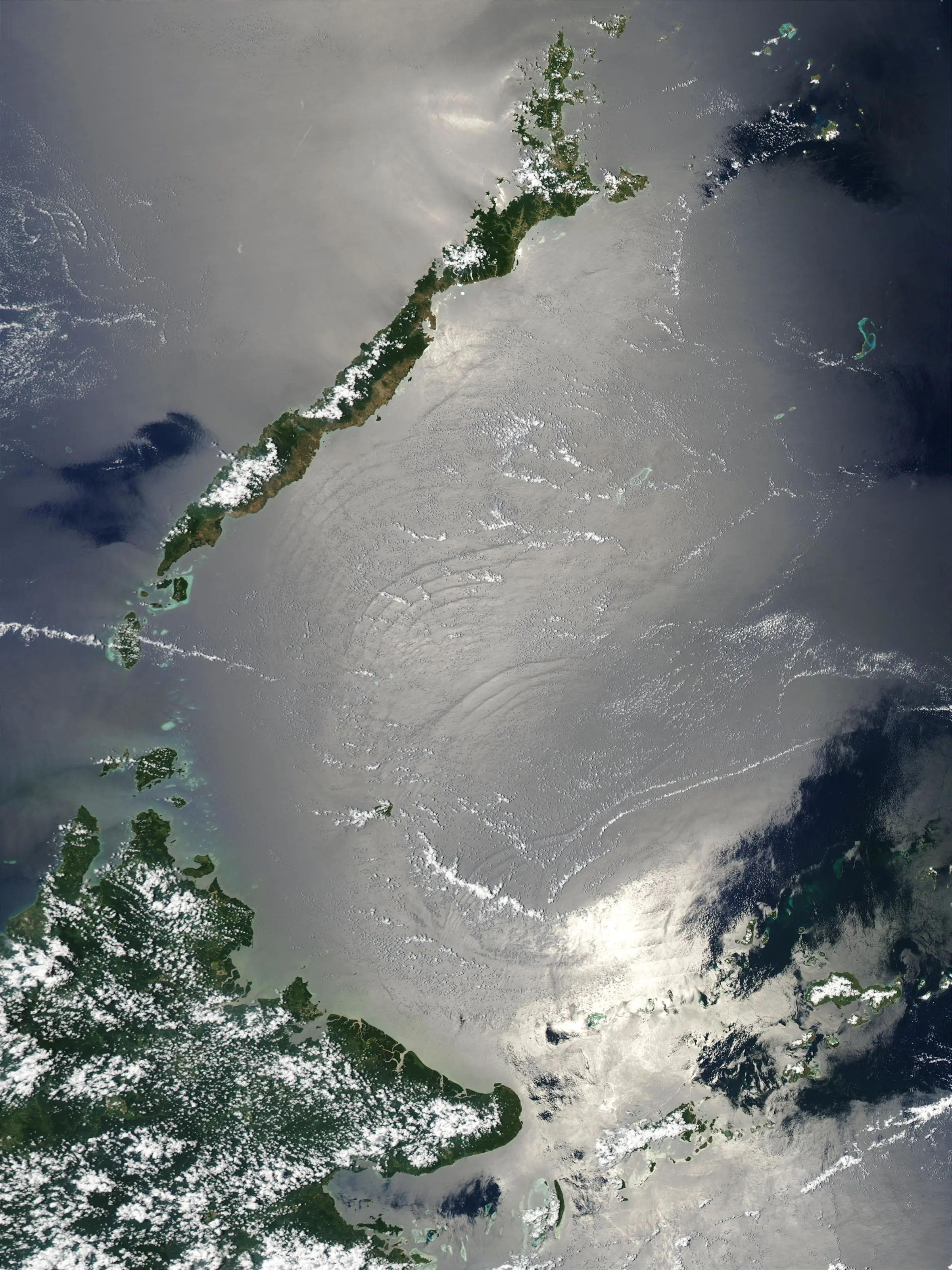 Sulu Sea between the Philippines and Malaysia. NASA. 光学影像